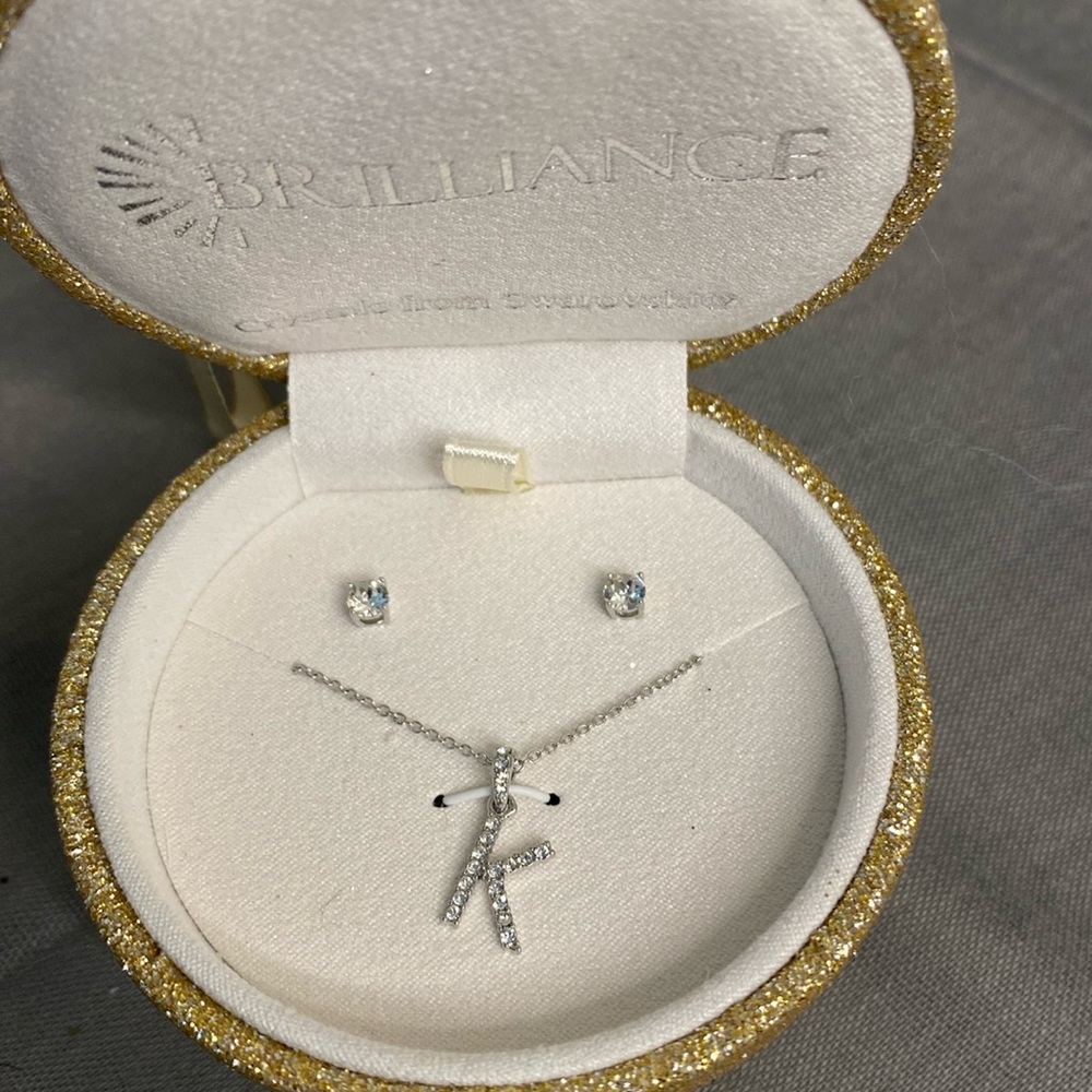 K necklace and earrings